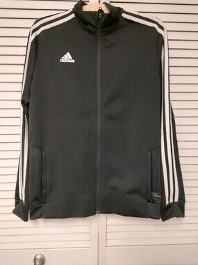 adidas Black Track Jacket with White Three-Stripes